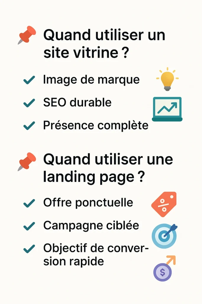 Site web vs landing page